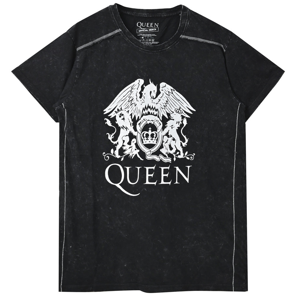 QUEEN クイーン (初来日50周年 ) - Classic Crest / Black Label(ブランド) / Snow Wash / Tシャツ / メンズ 【公式 / オフィシャル】